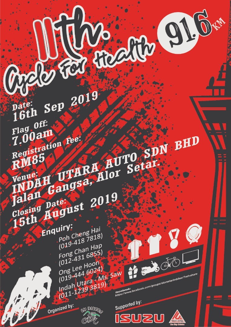 11th Cycle for Health cyclists at Indah Utara Auto Sdn Bhd