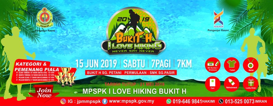 MPSPK I Love Hiking Bukit H runners at SMK Sungai Pasir