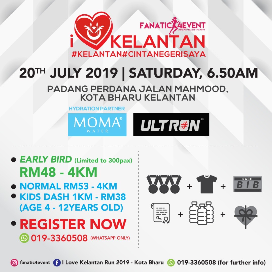 I Love Kelantan 2019 runners at Padang Perdana