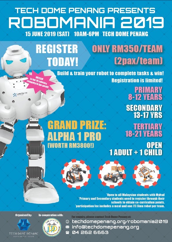 Robomania 2019 workshop participants at Tech Dome Penang
