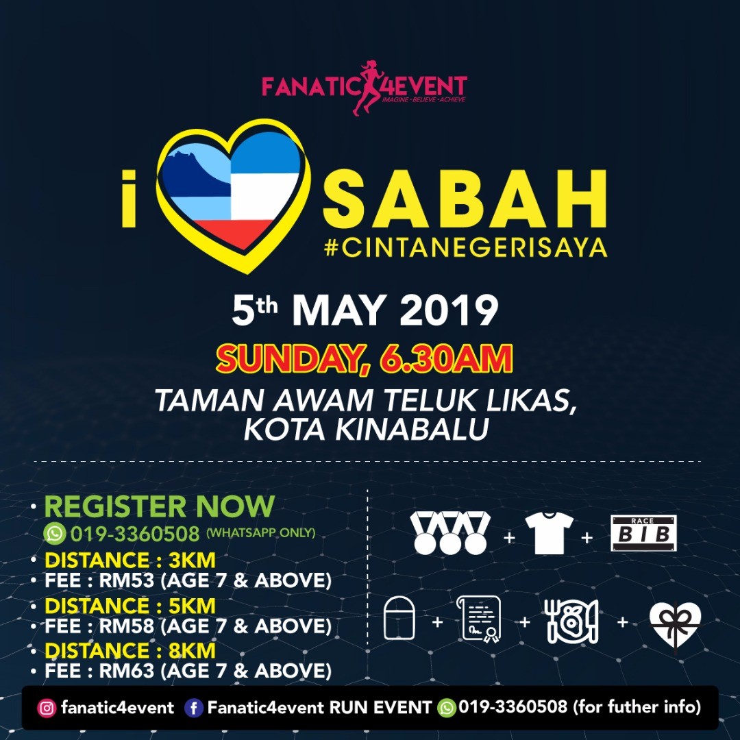 I Love Sabah Run 2019 - Taman Awam Teluk Likas, Kota Kinabalu Sabah thumbnail